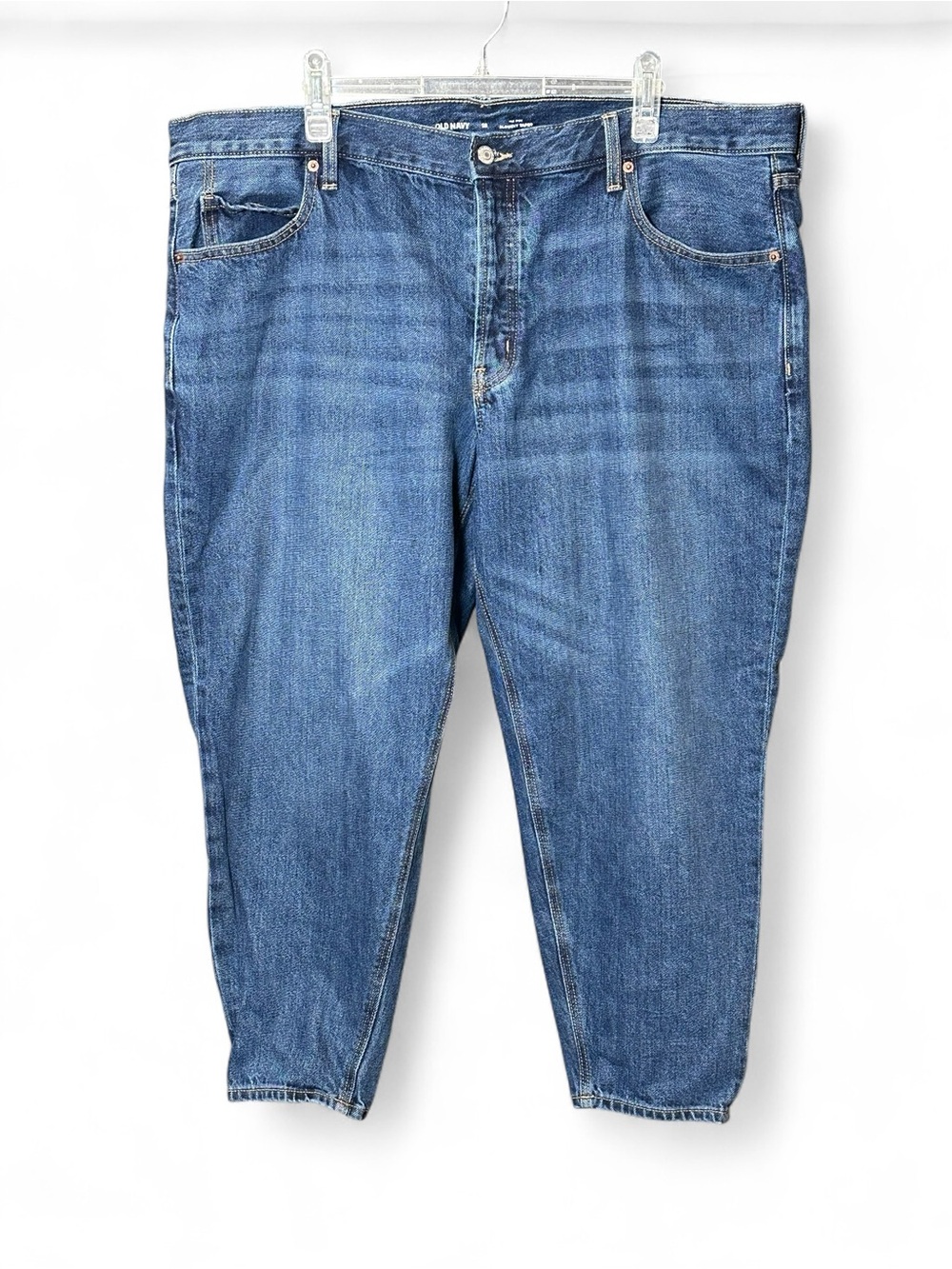 Old Navy Mid Rise Slouchy Taper Jeans Women’s 18 Button Fly Denim Relaxed Fit